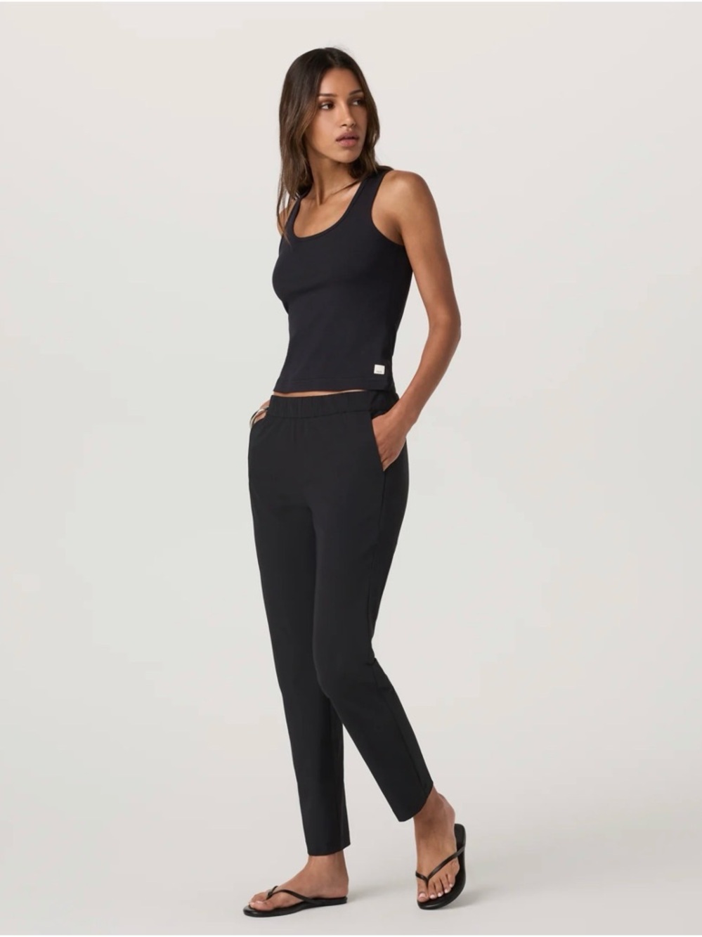 Vuori Miles Ankle Pant - Straight-Leg Black Stretch - Picture 3 of 10
